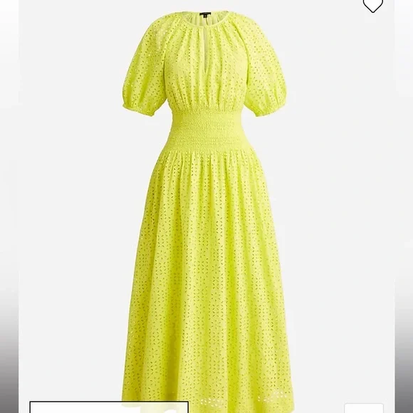 🍋 Provence smocked-waist midi dress in eyelet NWT